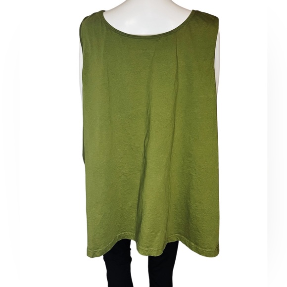 Woman Within olive green tank top. - Picture 2 of 5